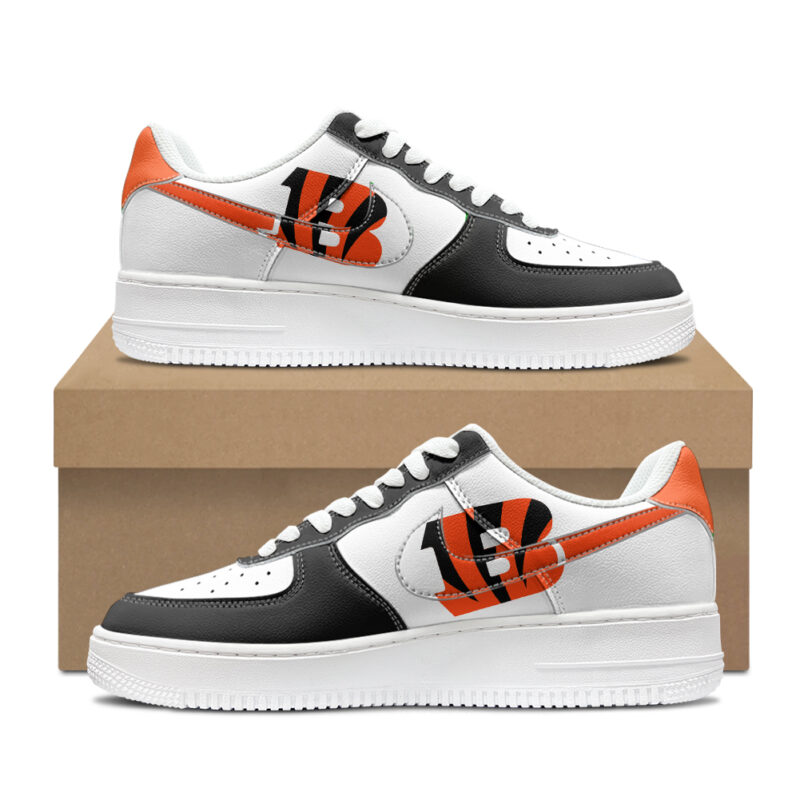 Custom Cincinnati Bengals Air Force 1s | Personalized NFL Fan Sneakers | Unique Bengals-Themed Footwear