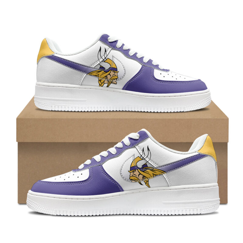 Custom Minnesota Vikings Air Force 1s | Personalized NFL Fan Sneakers | Unique Vikings-Themed Footwear - Image 2