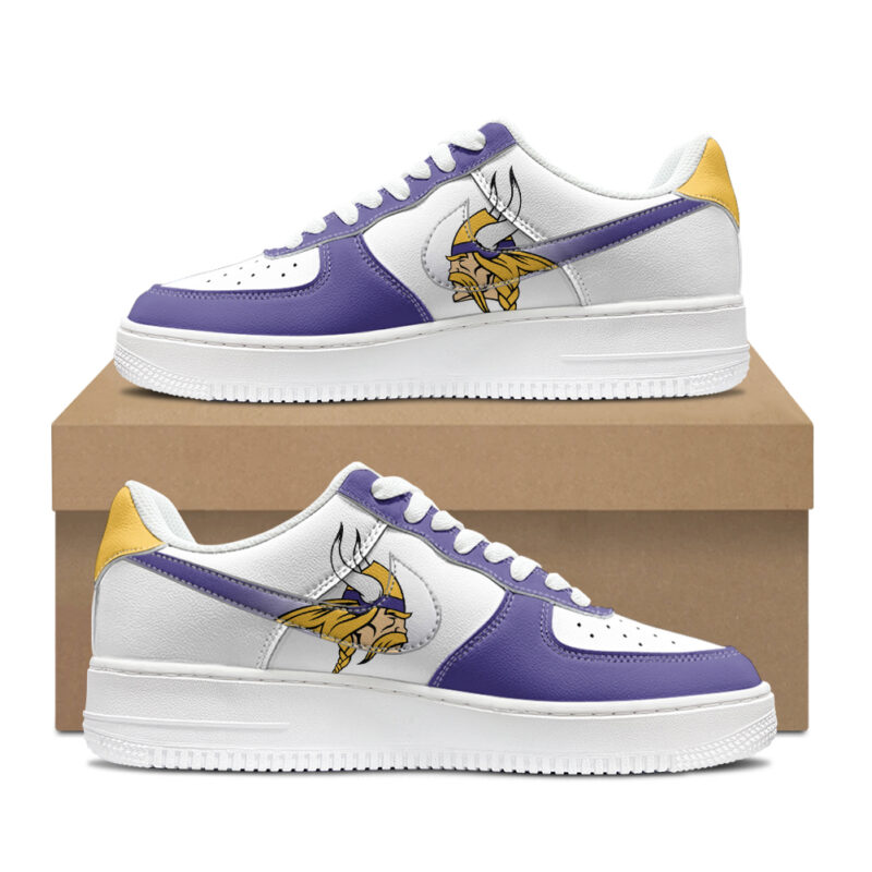 Custom Minnesota Vikings Air Force 1s | Personalized NFL Fan Sneakers | Unique Vikings-Themed Footwear