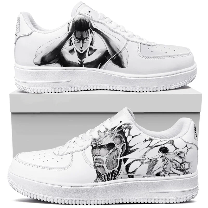 Eren Yeager x Levi Ackerman Low-Top Sneakers | Unisex Attack on Titan Anime Shoes | AOT-Inspired Footwear