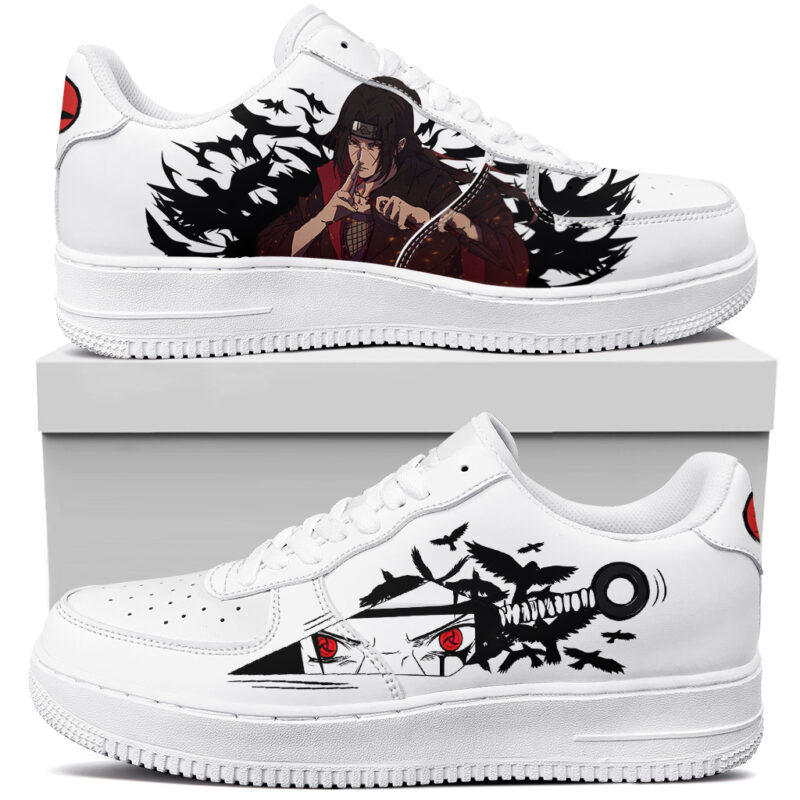 Itachi Uchiha Low-Top Sneakers | Amaterasu Edition | Unisex Naruto-Inspired Anime Shoes